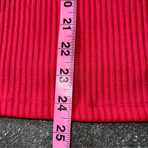 NEW Guess Red Ribbed Knit Bodycon Dress - Picture 7 of 11